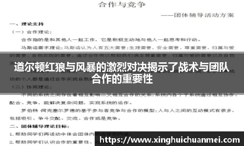 道尔顿红狼与风暴的激烈对决揭示了战术与团队合作的重要性